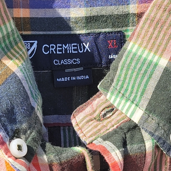 Daniel Cremieux Shirt Men’s Red Colorful Plaid Short Sleeve Button Down XLARGE. - Picture 5 of 7